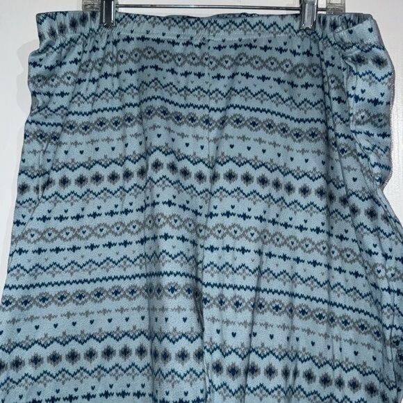 Cozy Blue Patterned Womens Lounge Pants With Elastic Waistband - Basic Editions - Picture 2 of 7